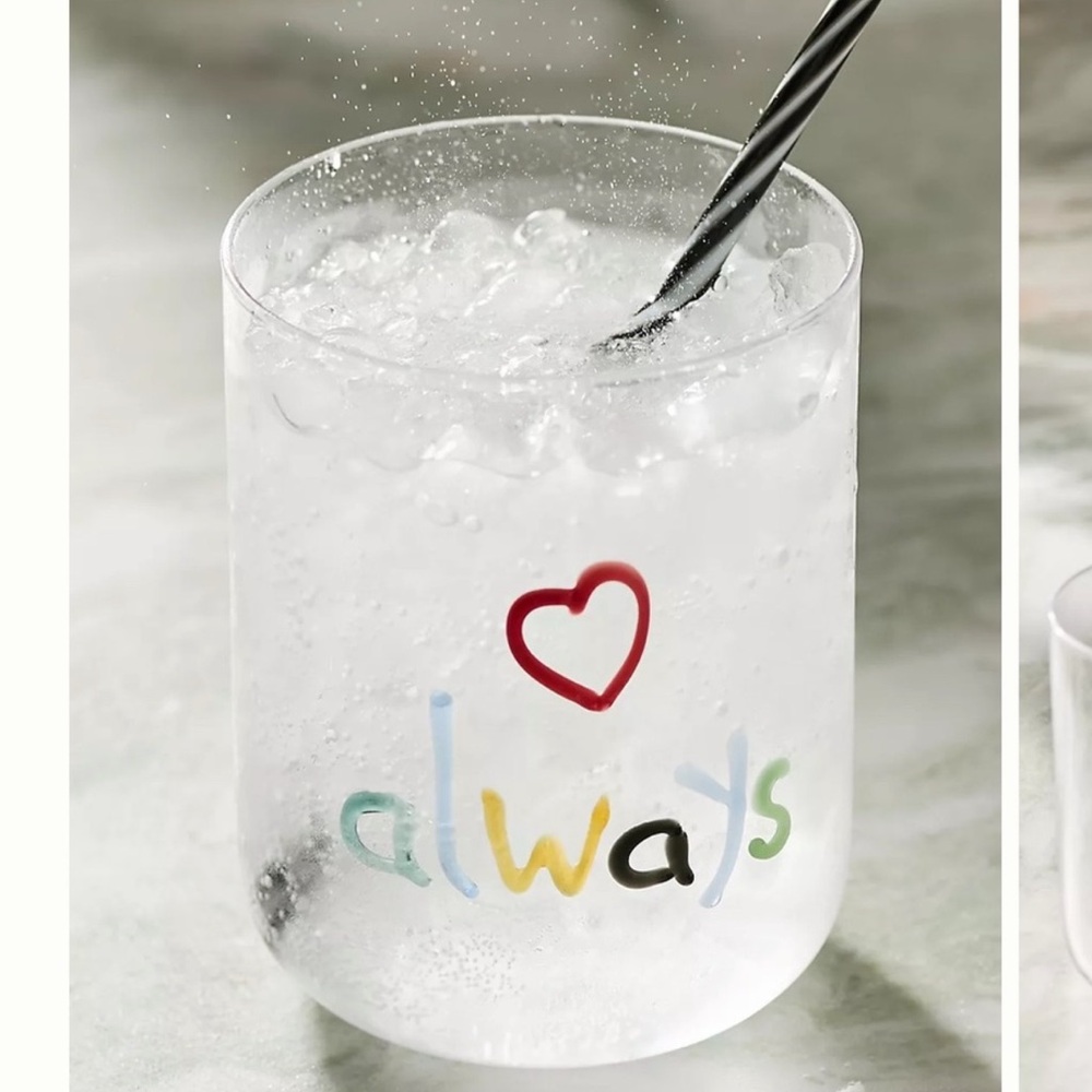New Anthropologie Love Notes Juice Glass